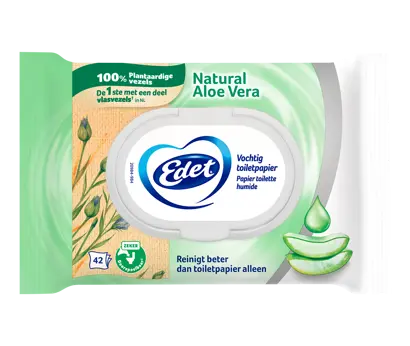 Innovation slider image for Edet vochtig toiletpapier, de eerste met een deel vlas in Nederland. 0