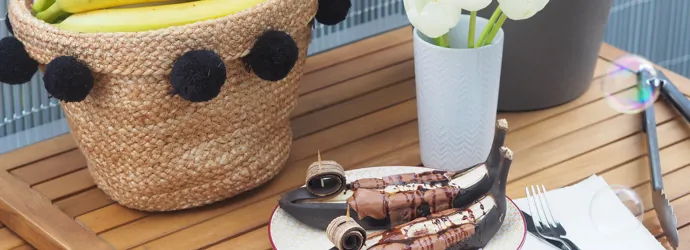 Gegrilde chocolade banaan