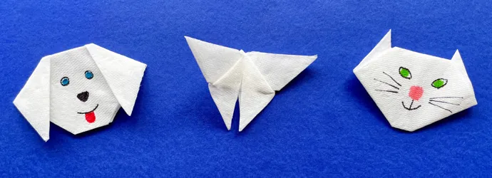 Eenvoudige origami-dieren voor kinderen